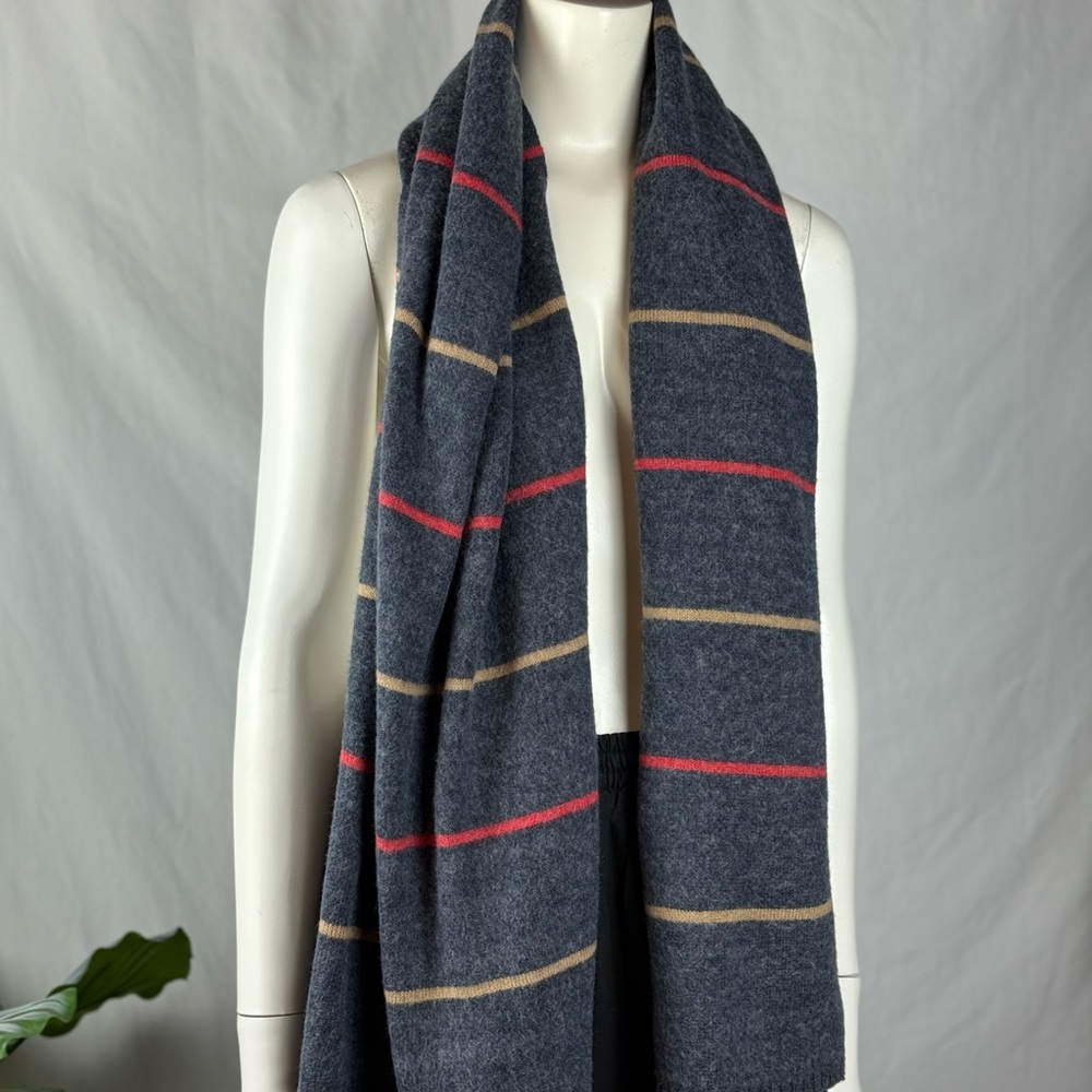 Goodfellow & Co Gray Stripe Knit Winter Scarf One Size Unisex